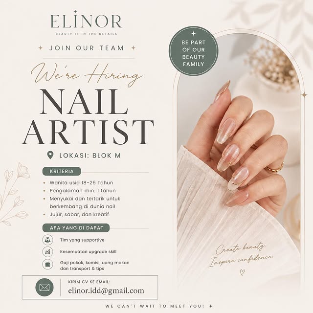 Flyer loker Nail Artist di Elinor